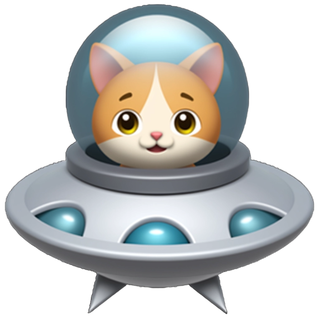 a cat in a UFO
