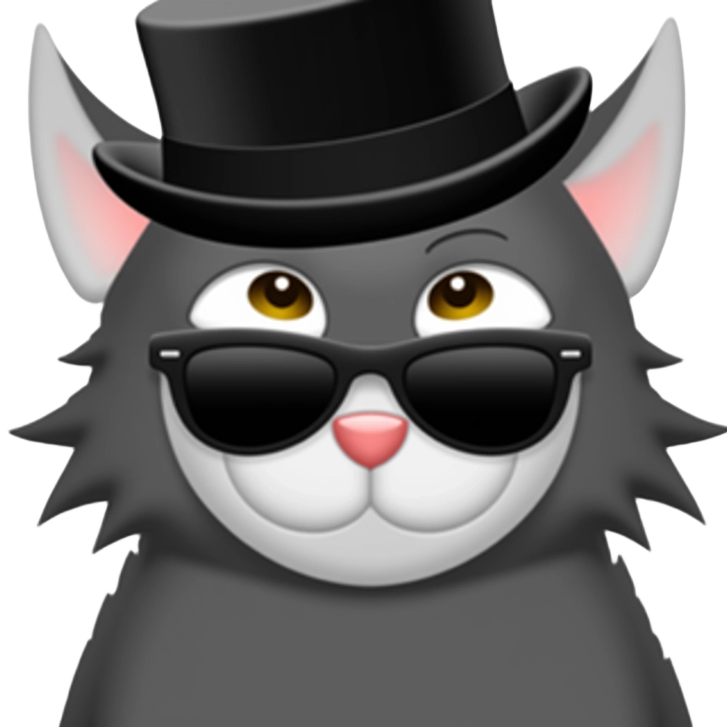 a cool cat with sunglasses and a top hat