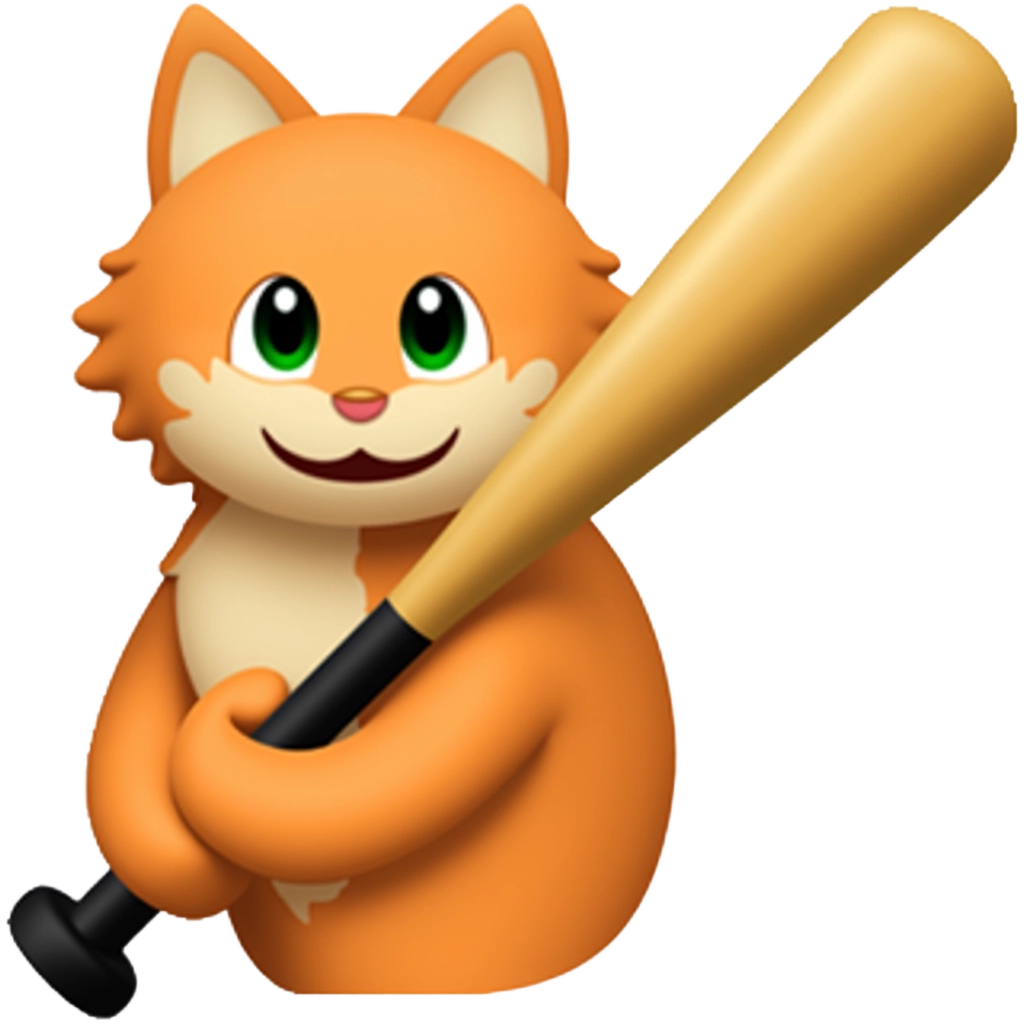 Cat with a baseball bat